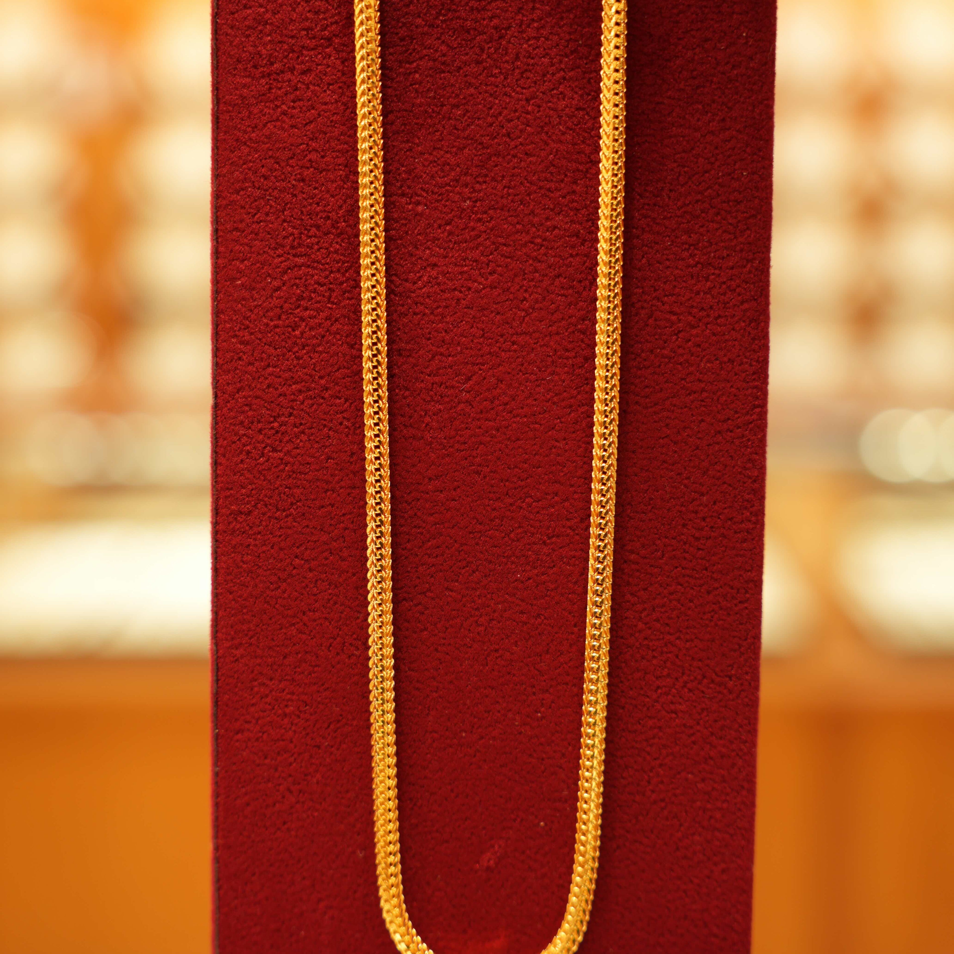 22K Gold Designer Men's Round Chain (20 Inches)