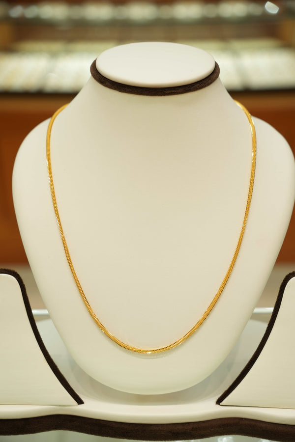 22K Gold Designer Men's Square Chain (20 Inches)