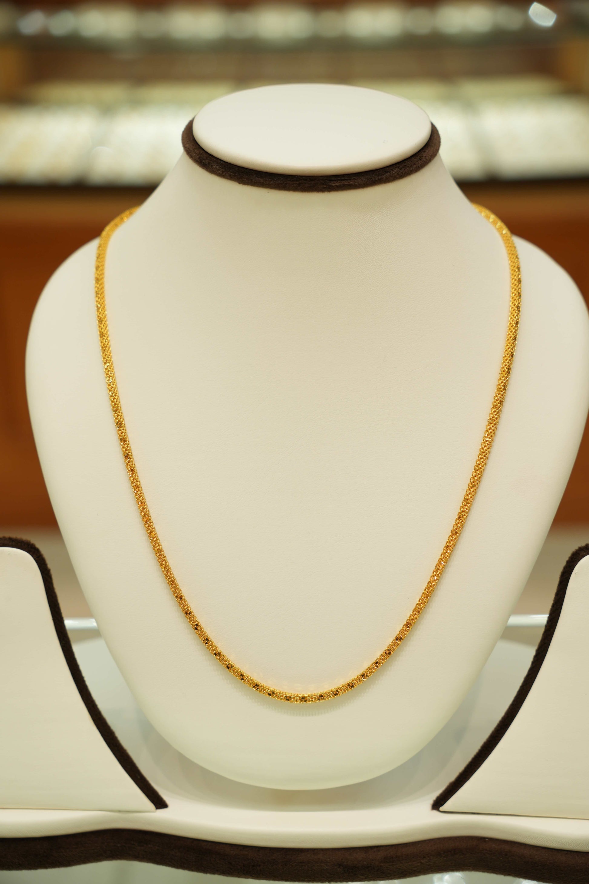 22K Gold Designer Men's Square Chain (20 Inches)