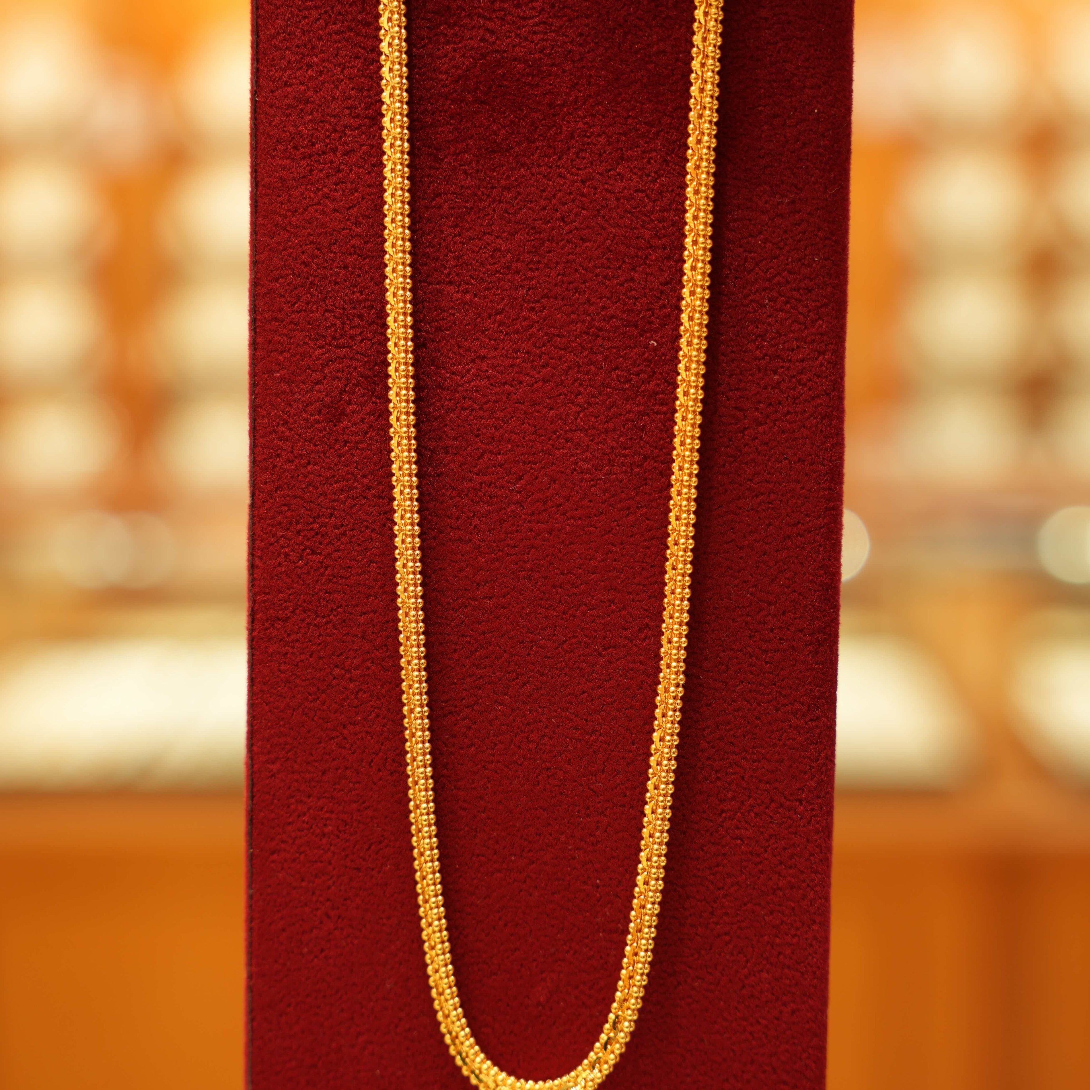 22K Gold Designer Men's Flat Chain (22 Inches)