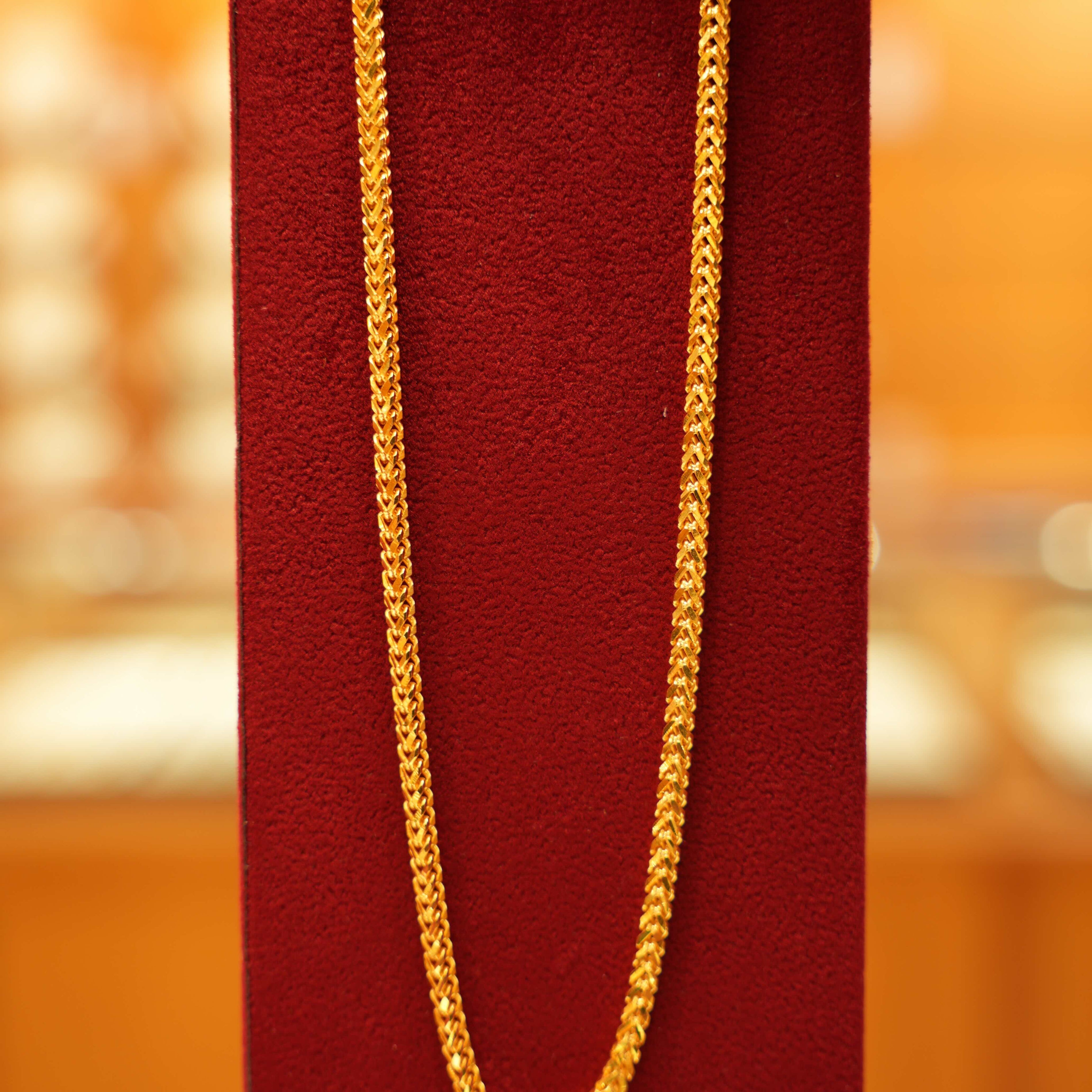 22K Gold Designer Men's Foxtail Chain (22 Inches)