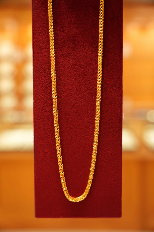 22K Gold Designer Men's Foxtail Chain (22 Inches)