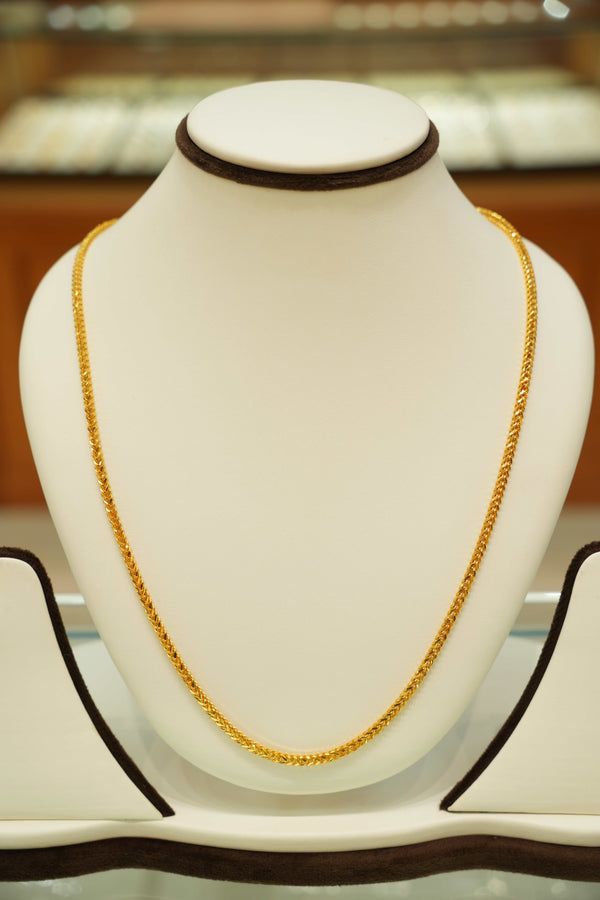 22K Gold Designer Men's Foxtail Chain (22 Inches)