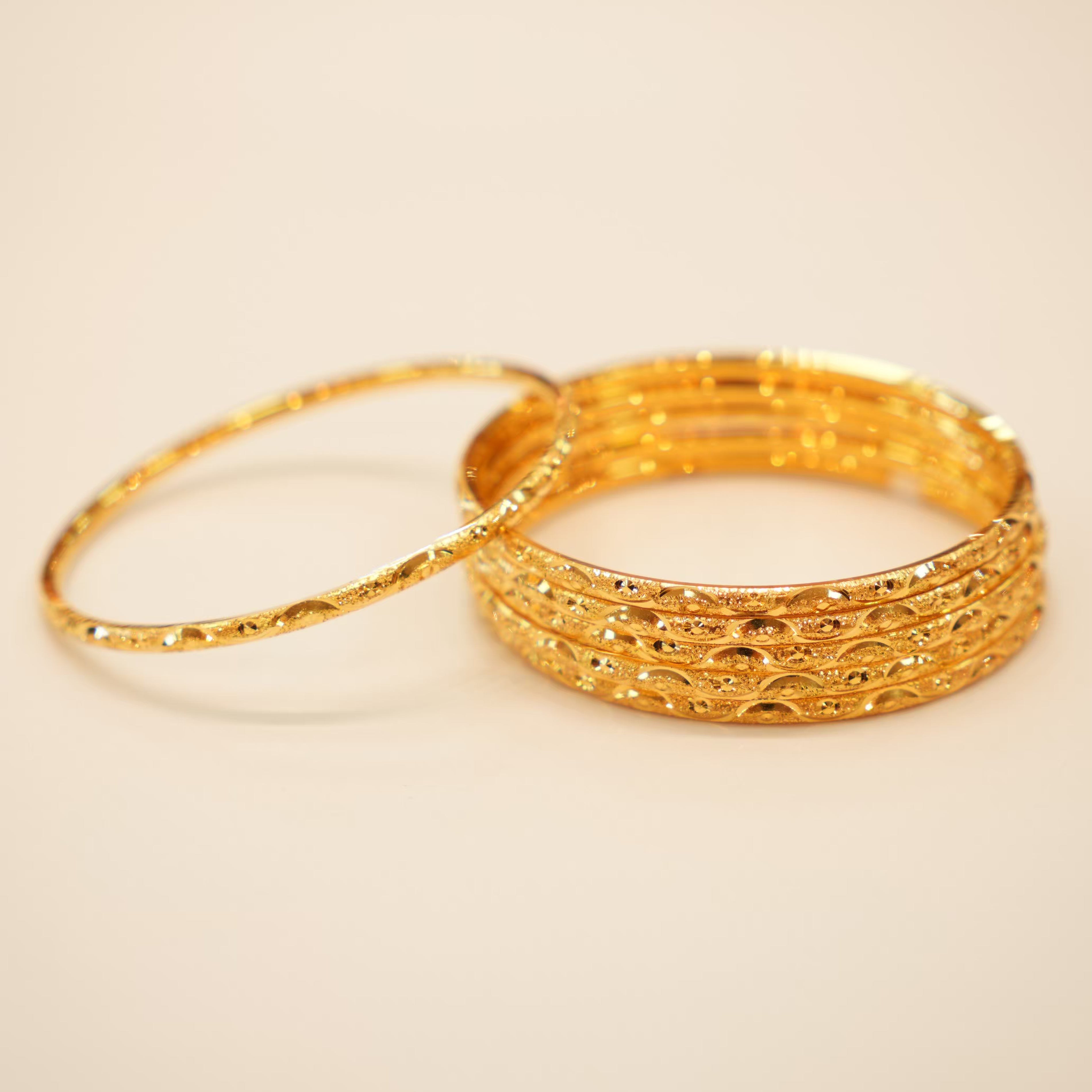 22K Gold Designer Ladies Bangles Set