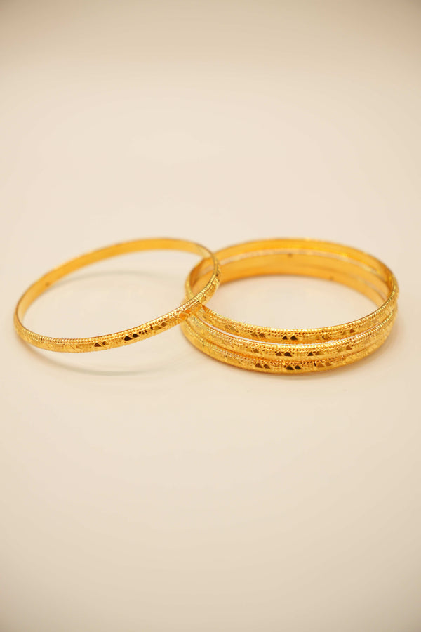 22K Gold Designer Bangle Set (4 Pieces)