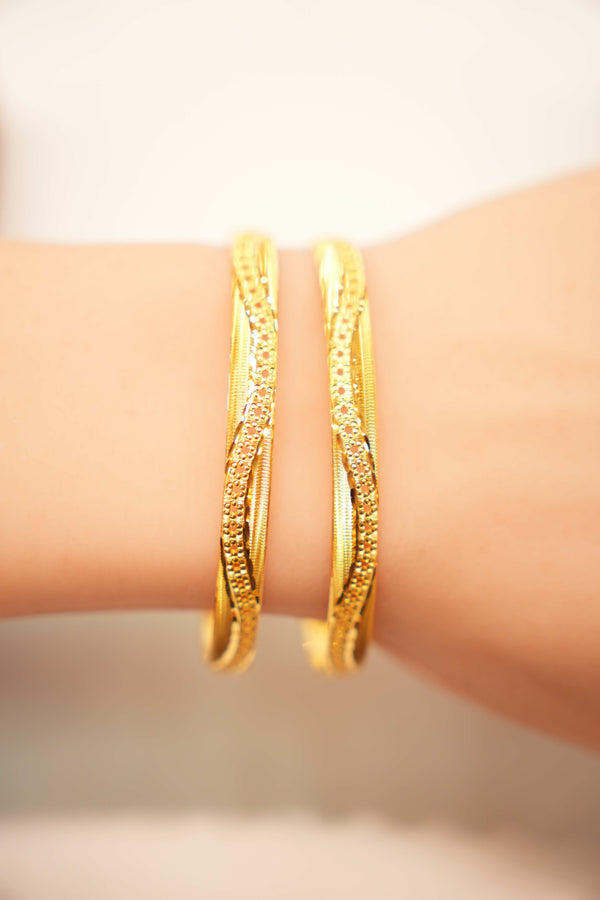 22K Gold Lightweight Designer Ladies Bangles
