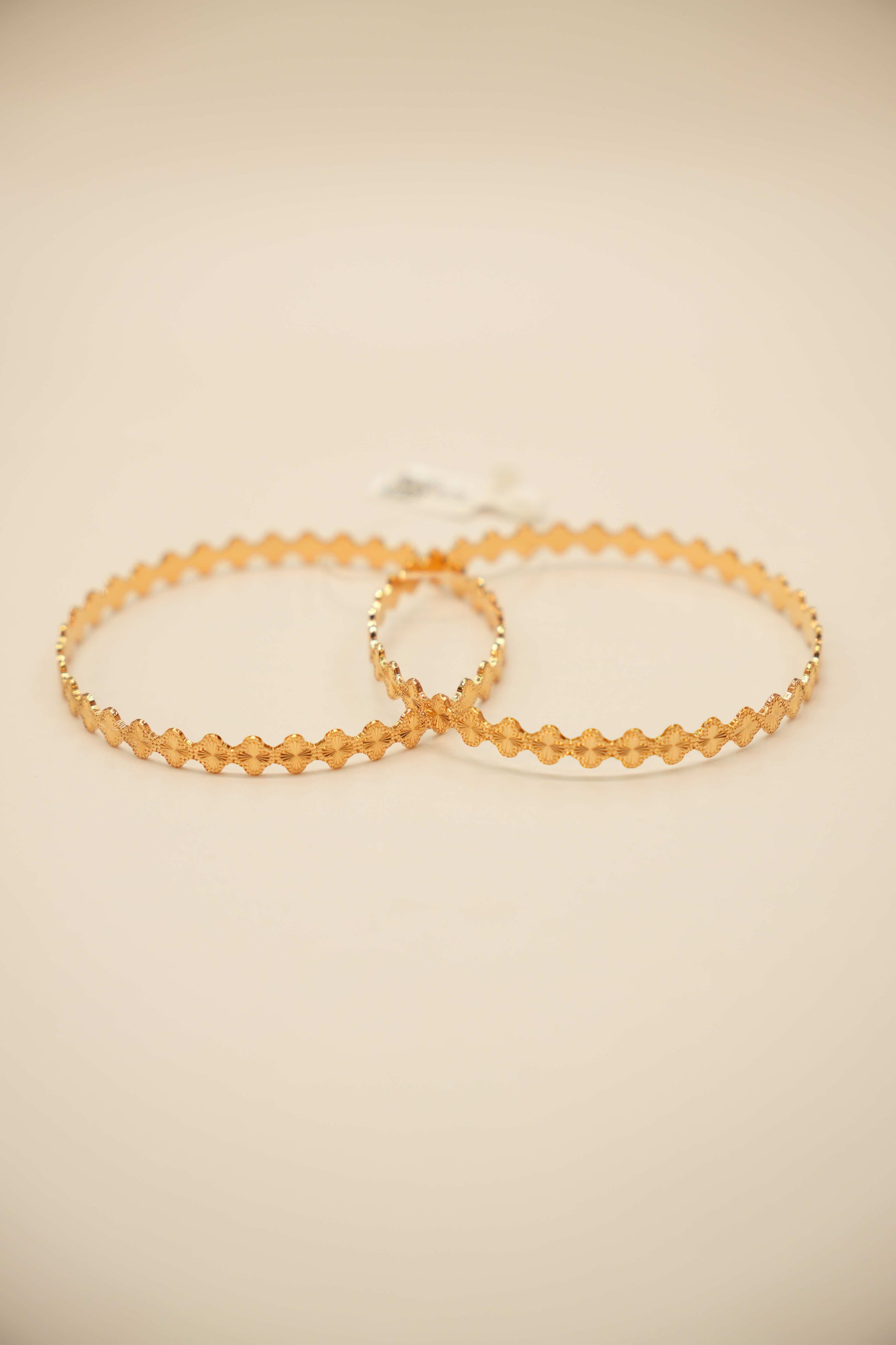 22K Gold Designer Clover Bangles