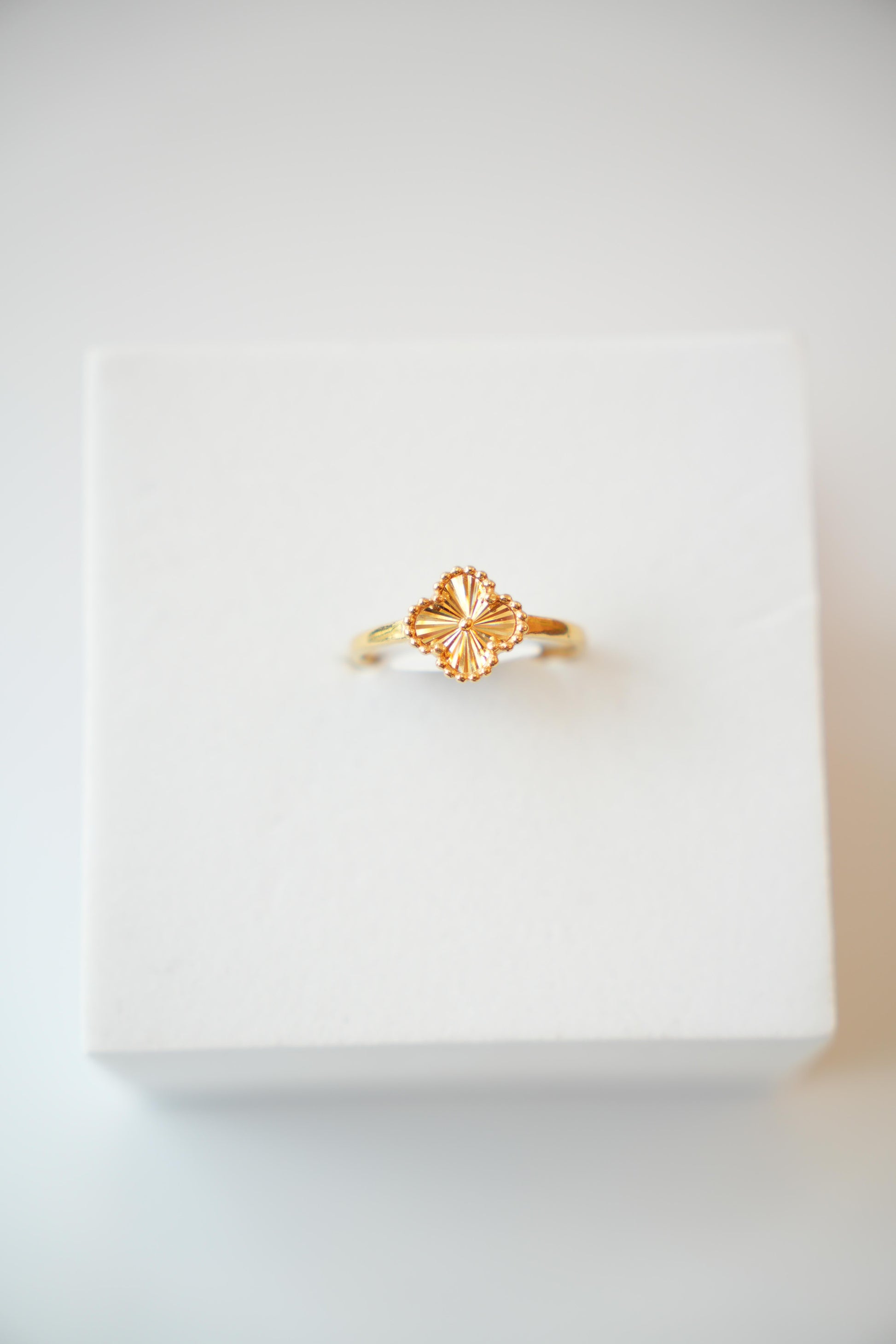 22K Gold Designer Ladies Clover Ring