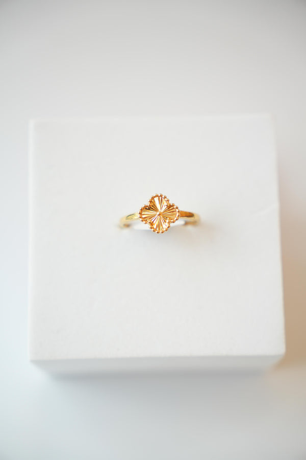 22K Gold Designer Ladies Clover Ring