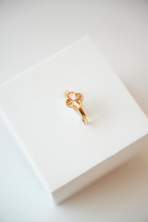 22K Gold Designer Ladies Clover Ring