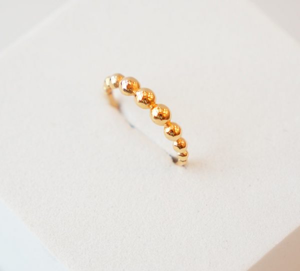 22K Gold Designer Beaded Ladies Ring