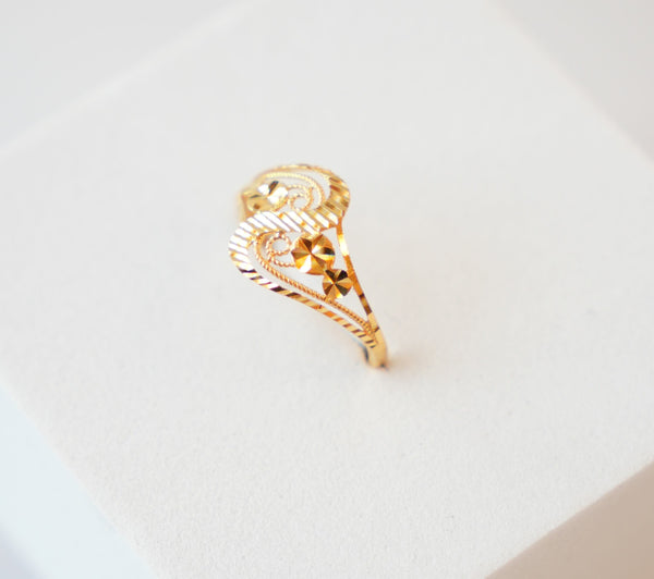 22K Gold Designer Floral Ladies Ring