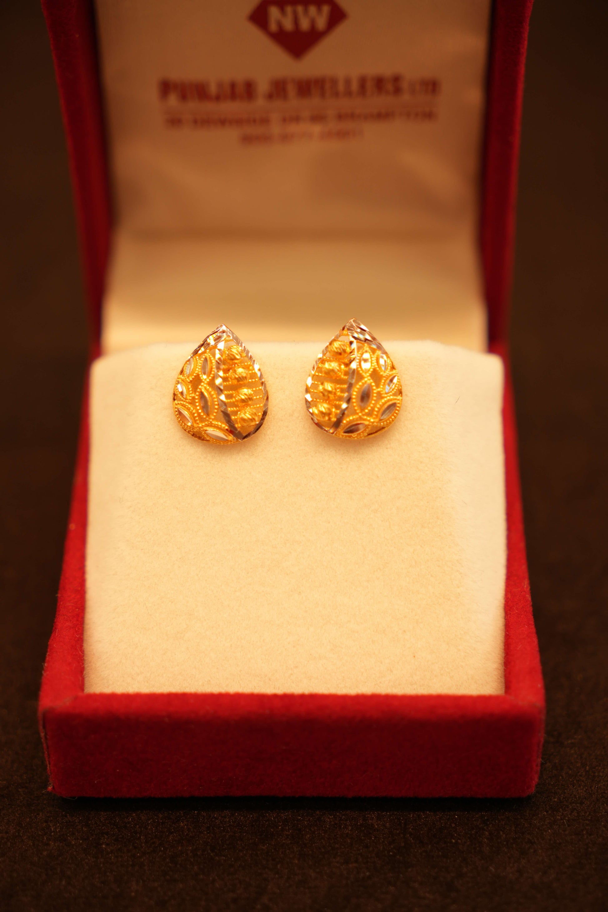 22K Gold Designer Stud Earrings