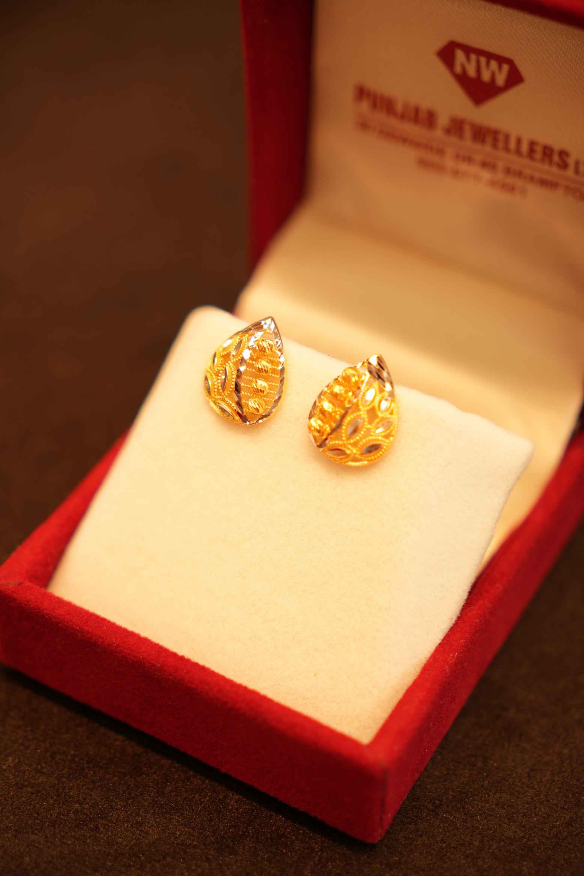 22K Gold Designer Stud Earrings