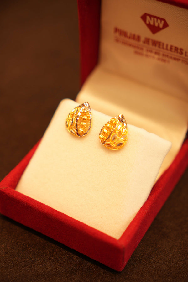 22K Gold Designer Stud Earrings