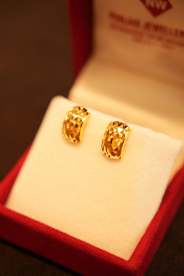 22K Gold Designer Stud Earrings