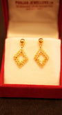 22K Gold Designer Hanging Earrings