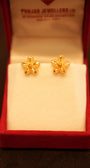 22K Gold Flower Stud Earrings
