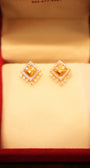 22K Gold Designer Stone Stud Earrings