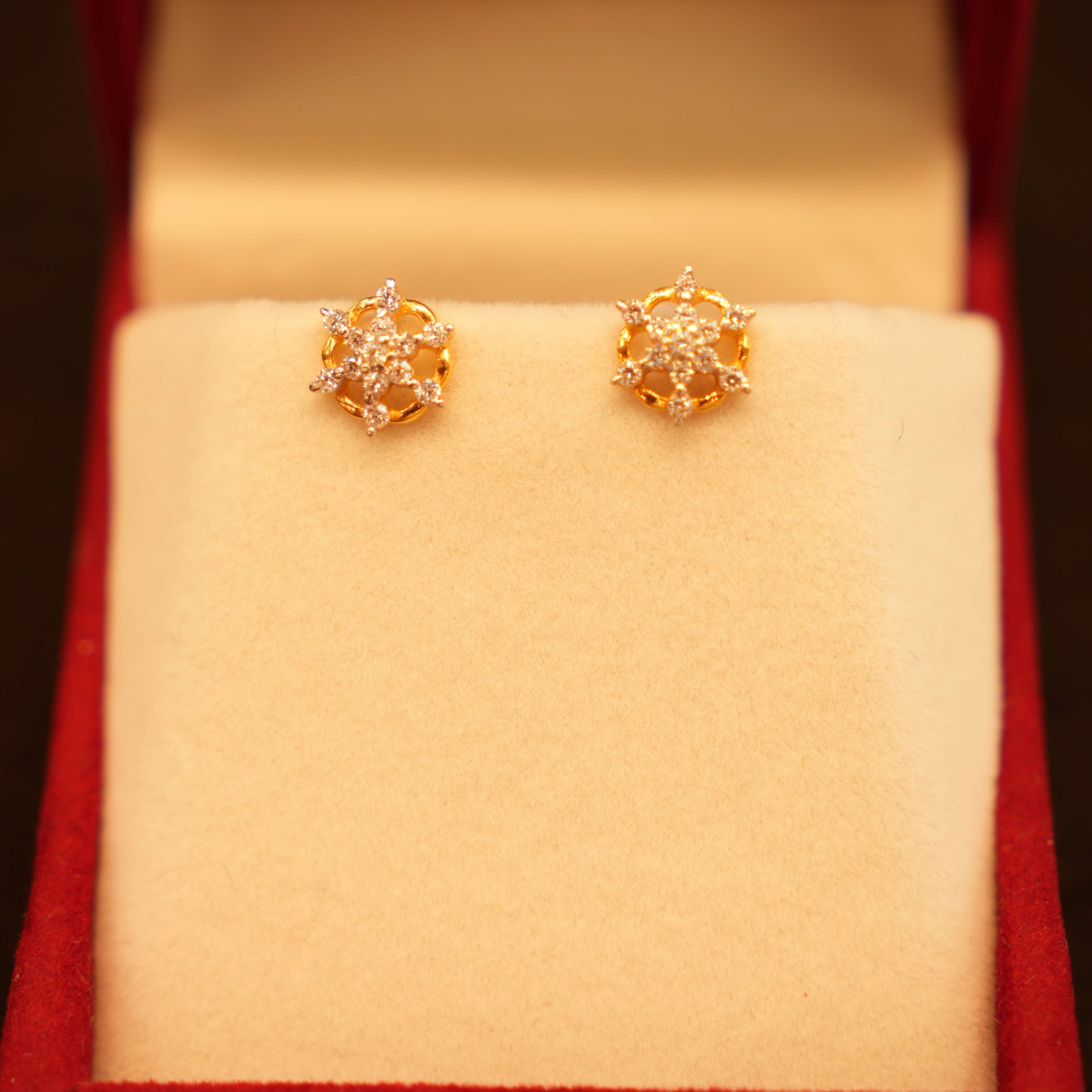 22K Gold Designer Stud Earrings