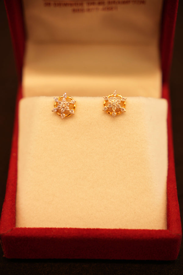 22K Gold Designer Stud Earrings