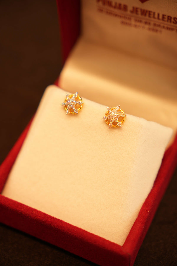 22K Gold Designer Stud Earrings