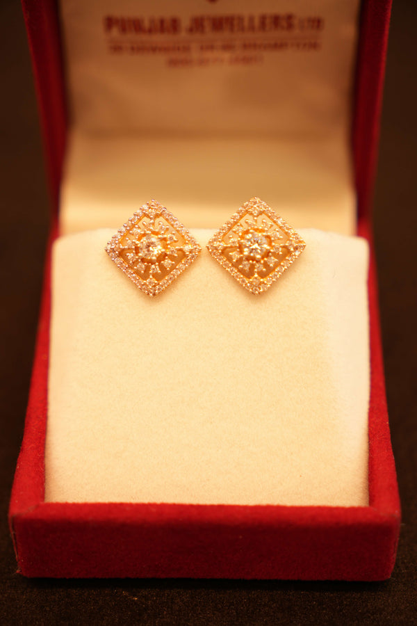 22K Gold Designer Stud Earrings