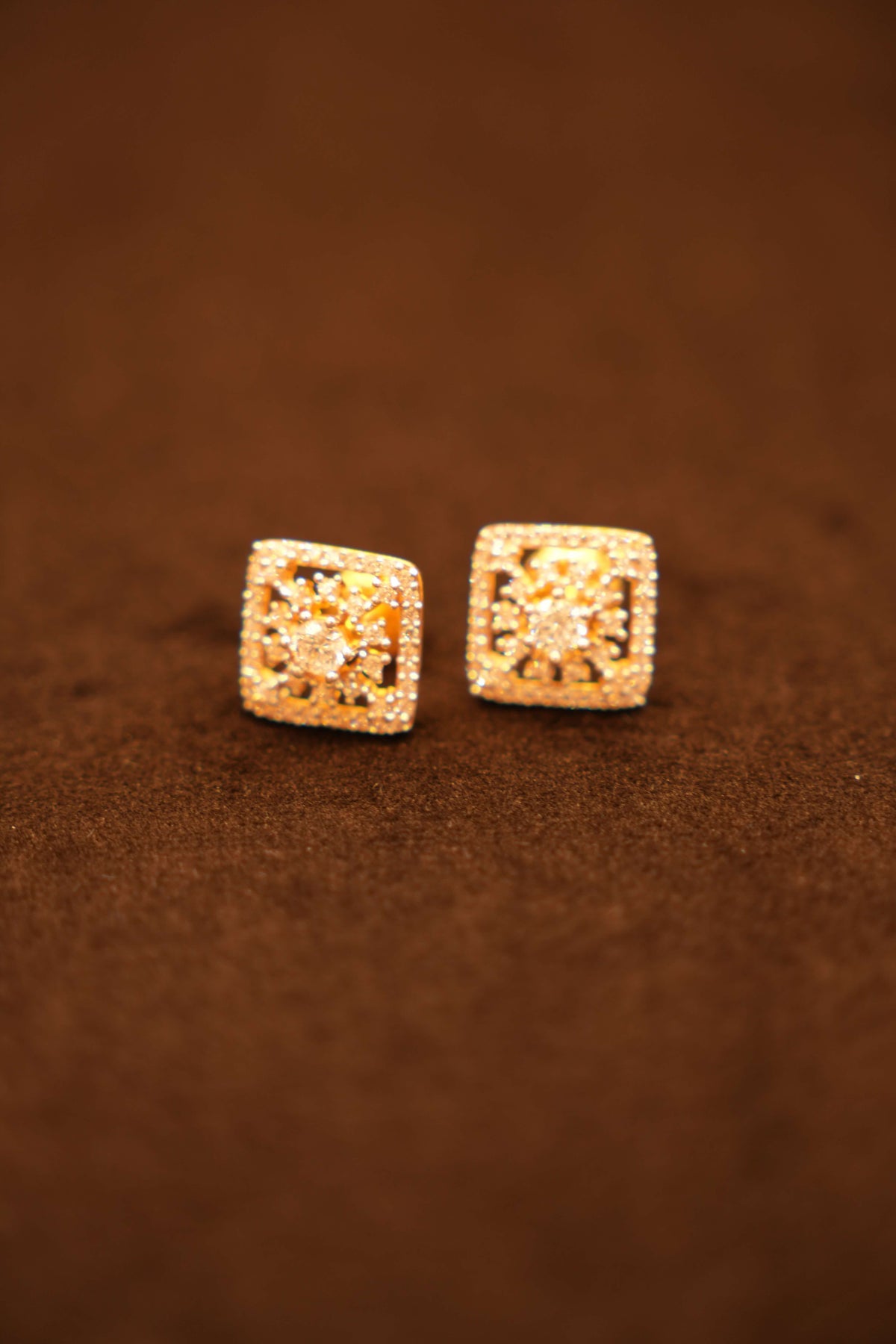 22K Gold Designer Stud Earrings