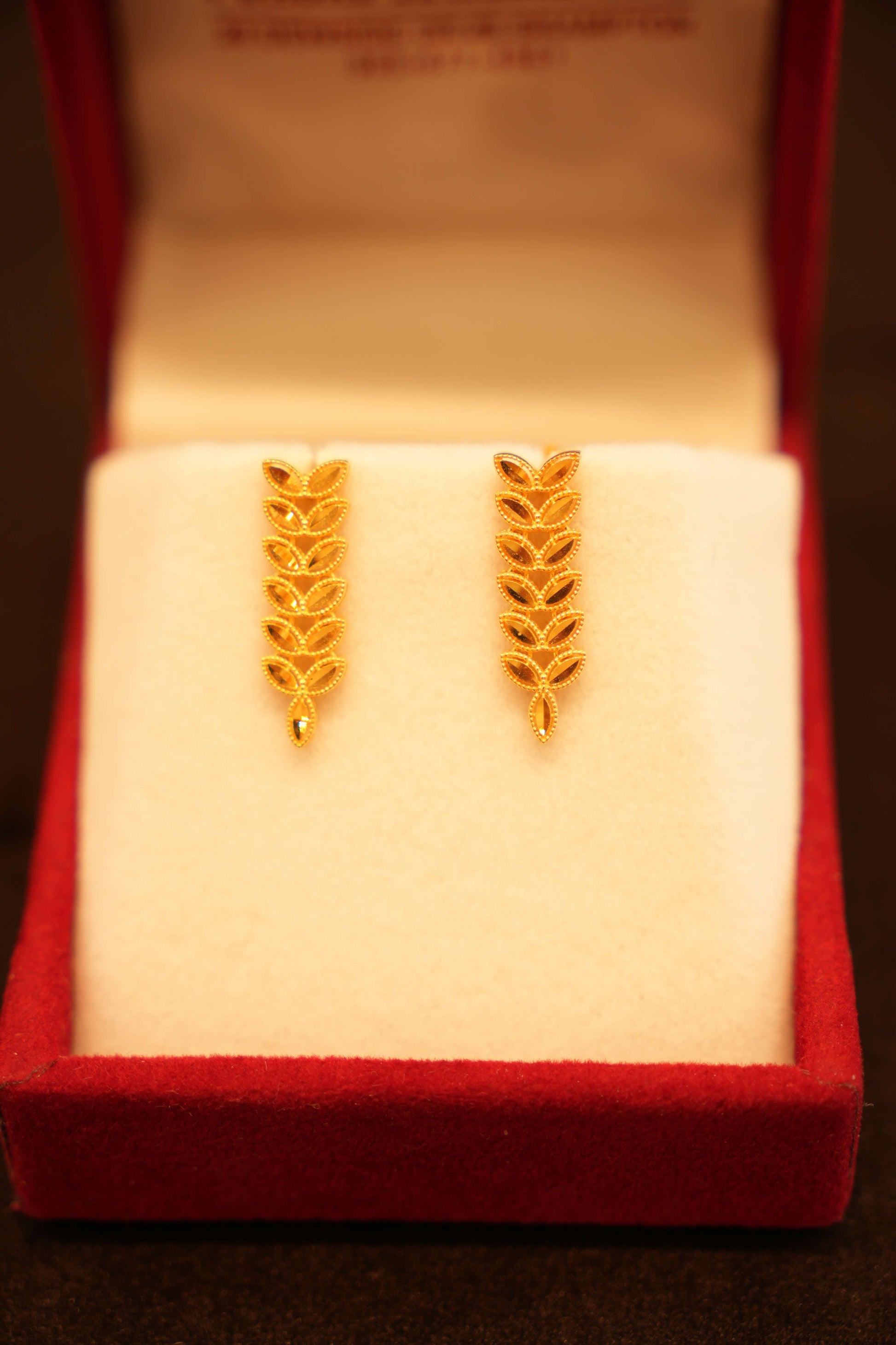 22K Gold Designer Dangling Earrings