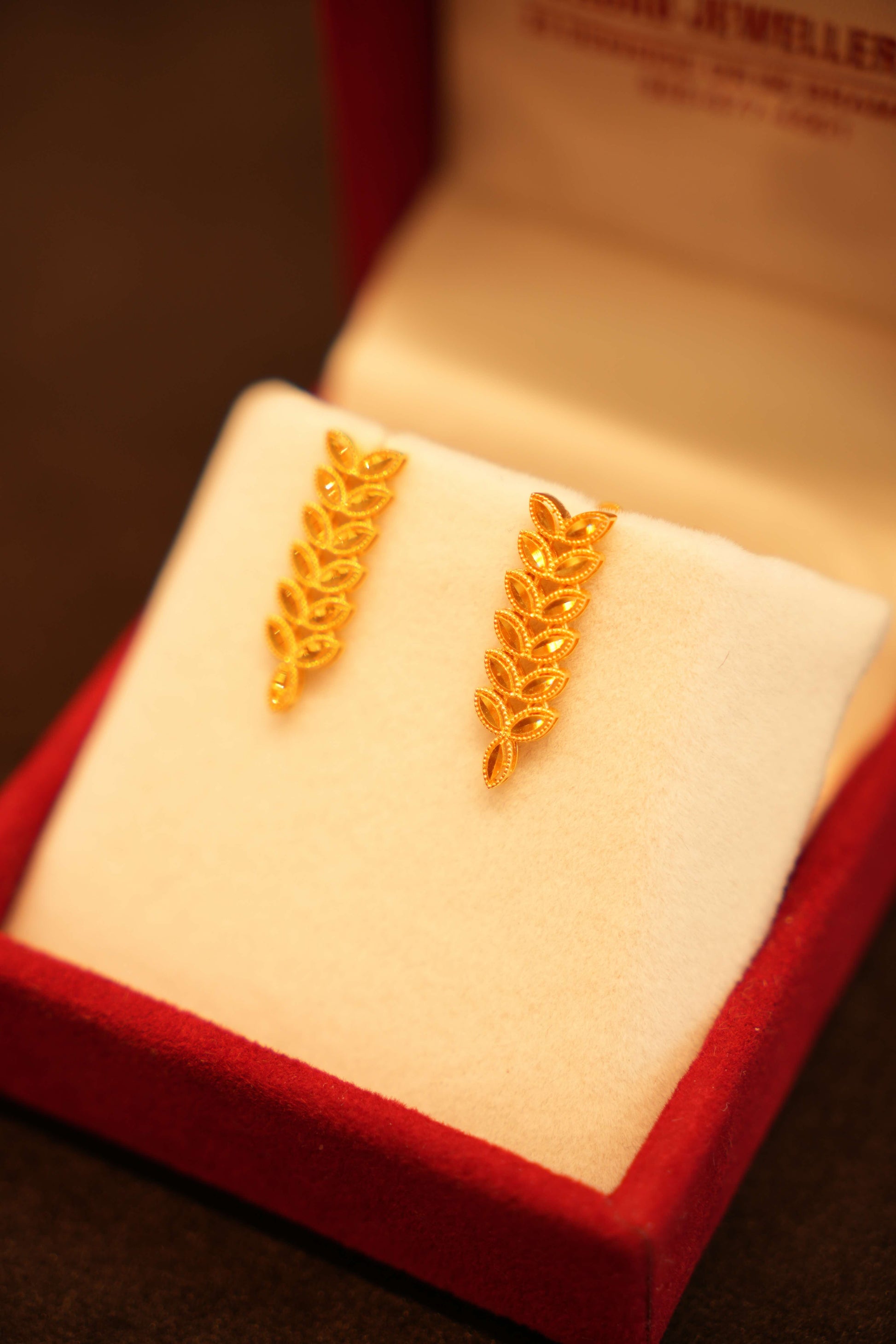 22K Gold Designer Dangling Earrings