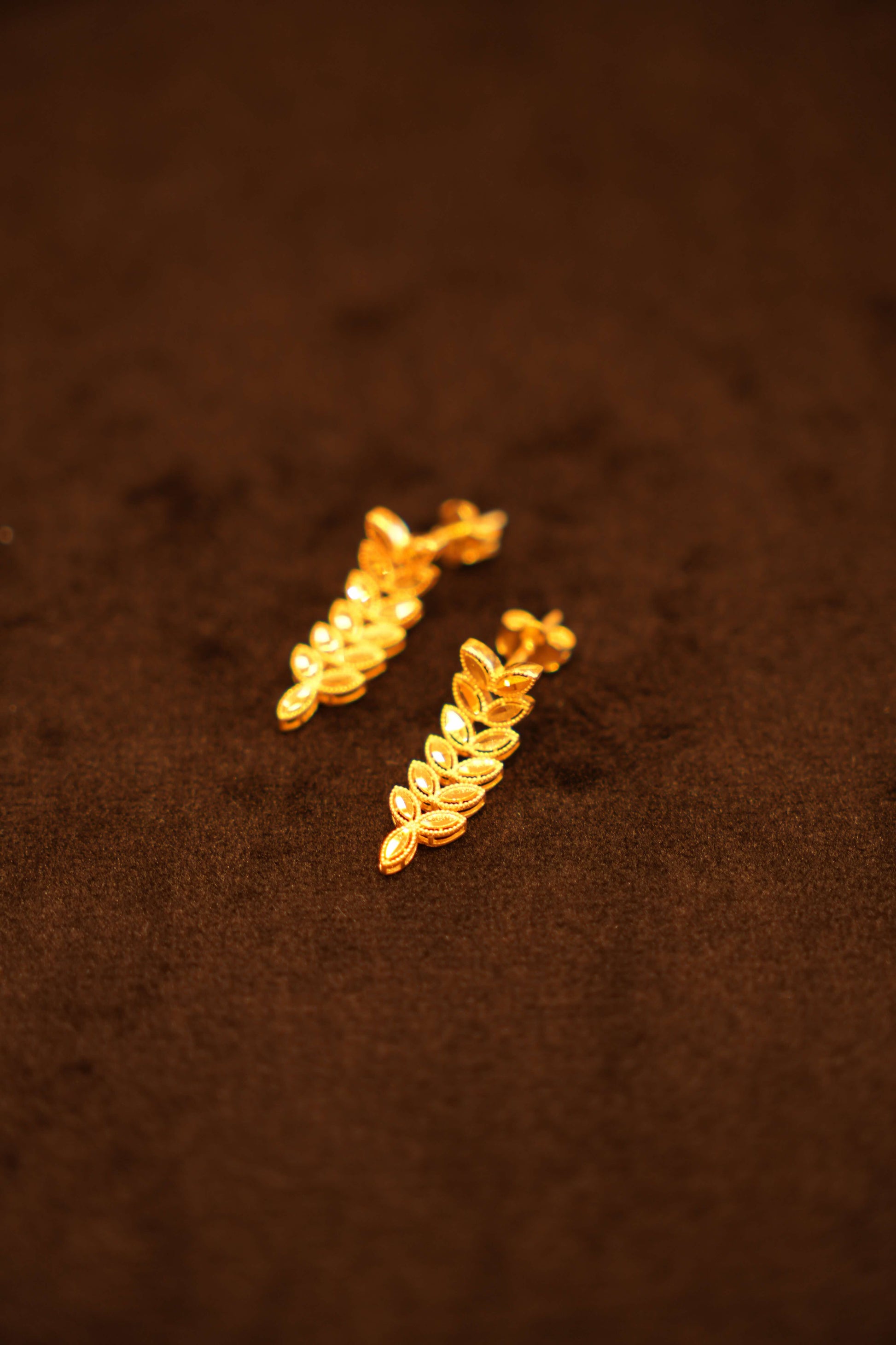 22K Gold Designer Dangling Earrings