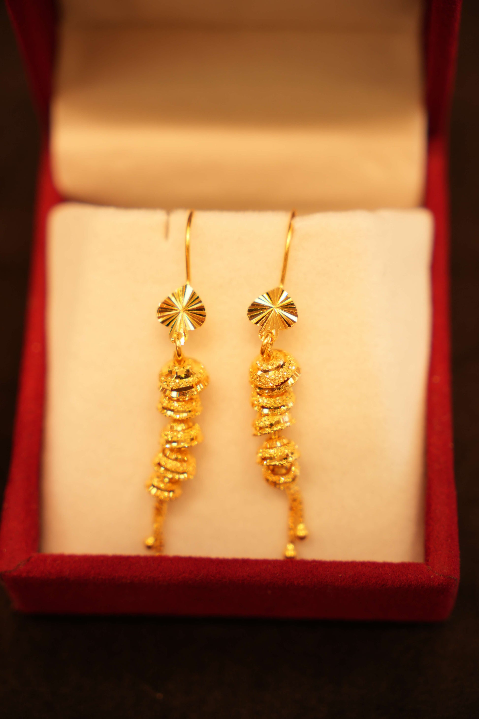 22K Gold Designer Hanging Earrings