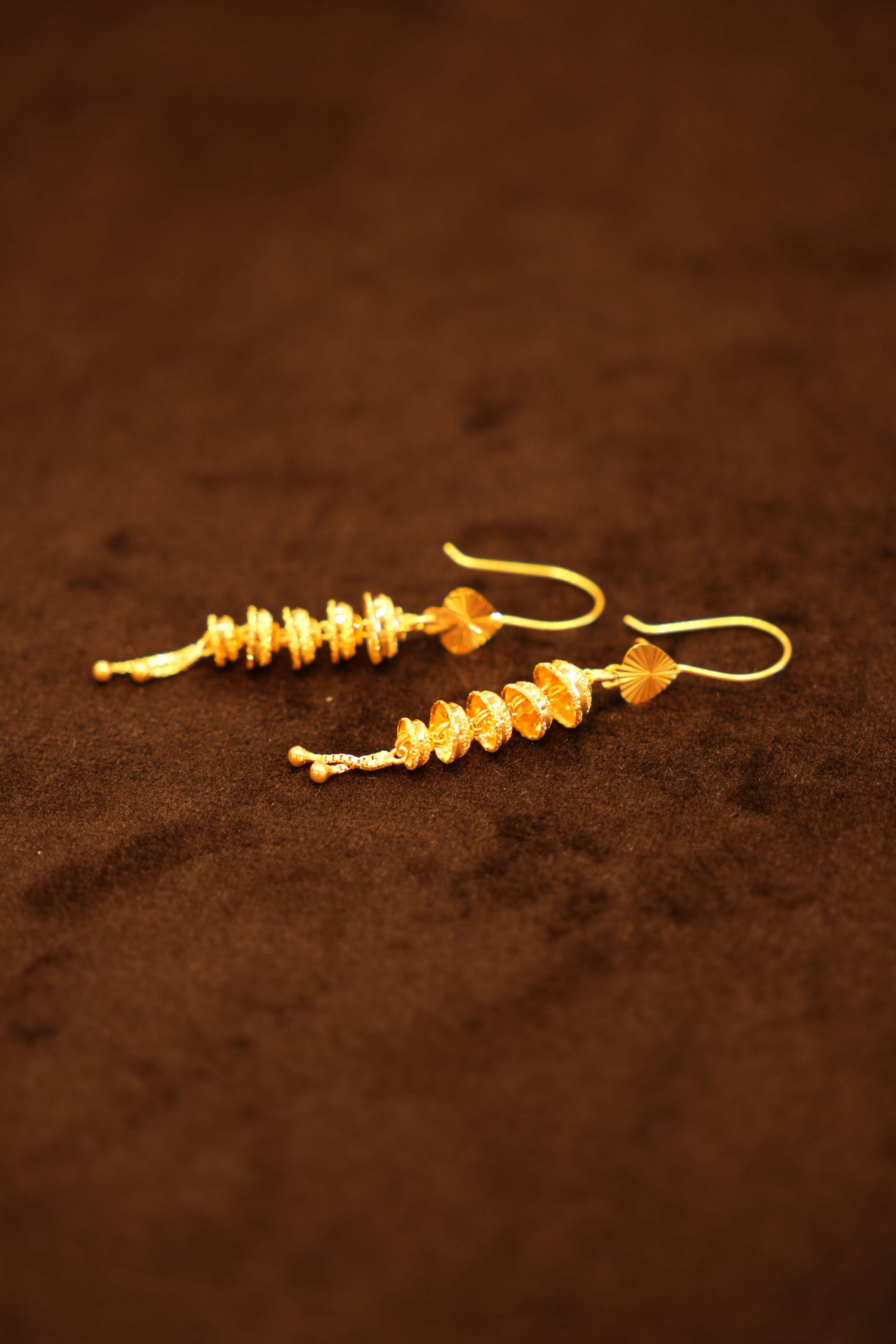 22K Gold Designer Hanging Earrings