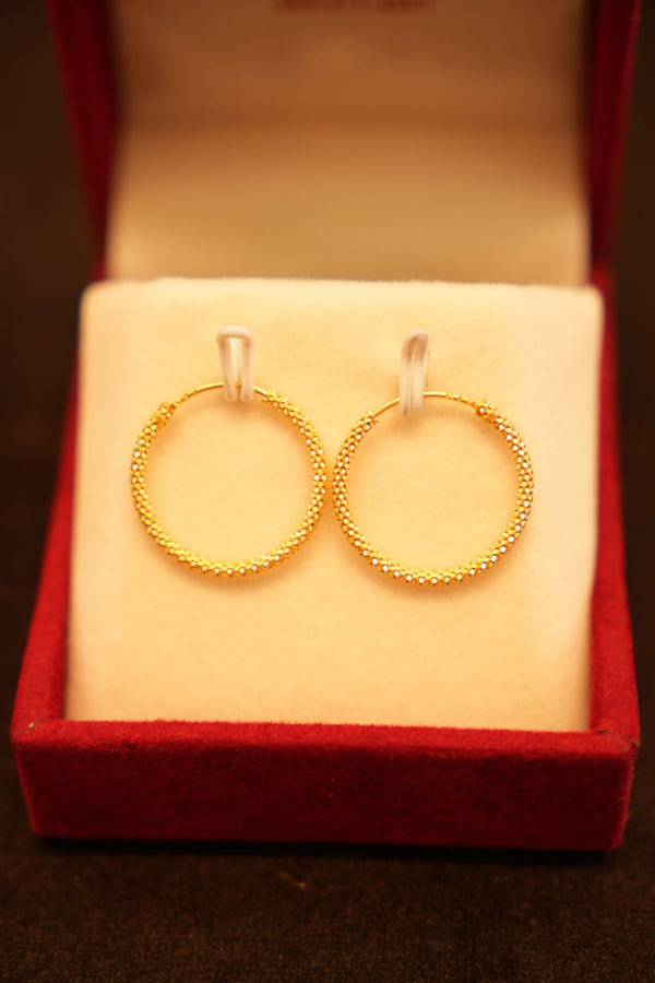 22K Gold Designer Hoop Earrings