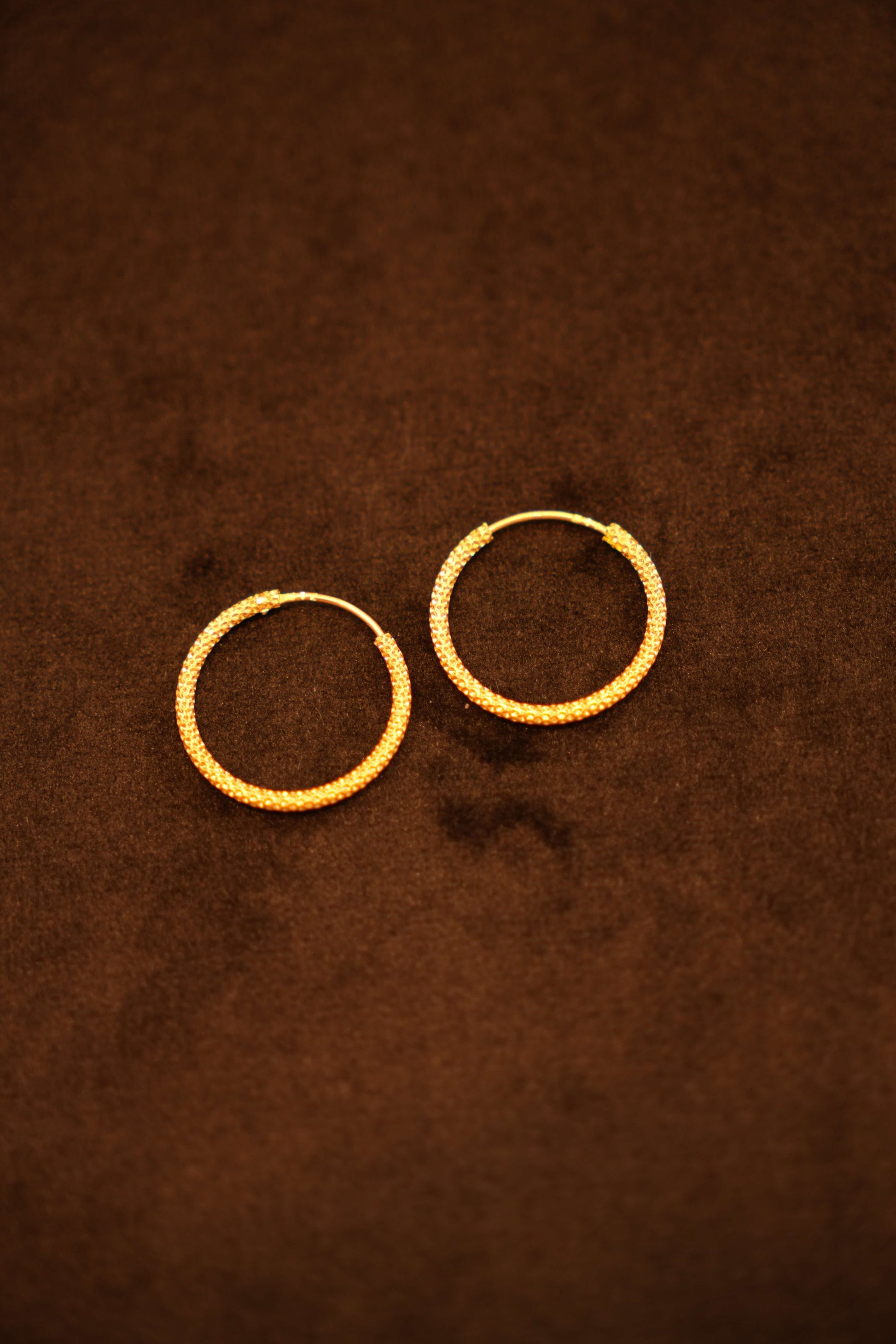 22K Gold Designer Hoop Earrings