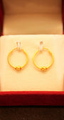 22K Gold Designer Beaded Hoop Earrings