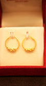 22K Gold Designer Bead Hoop Earrings