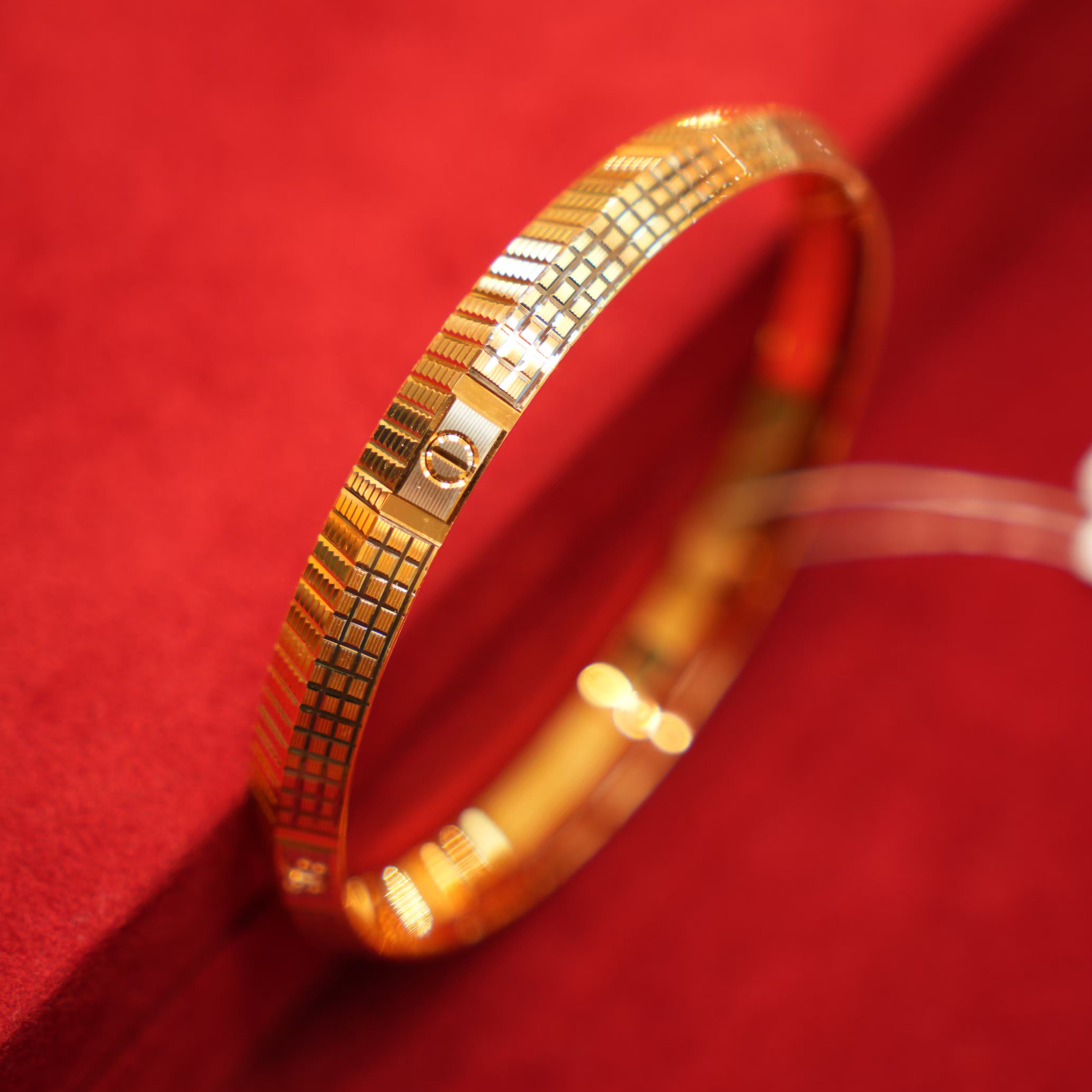 22K Gold Designer Two-tone Men's Kara