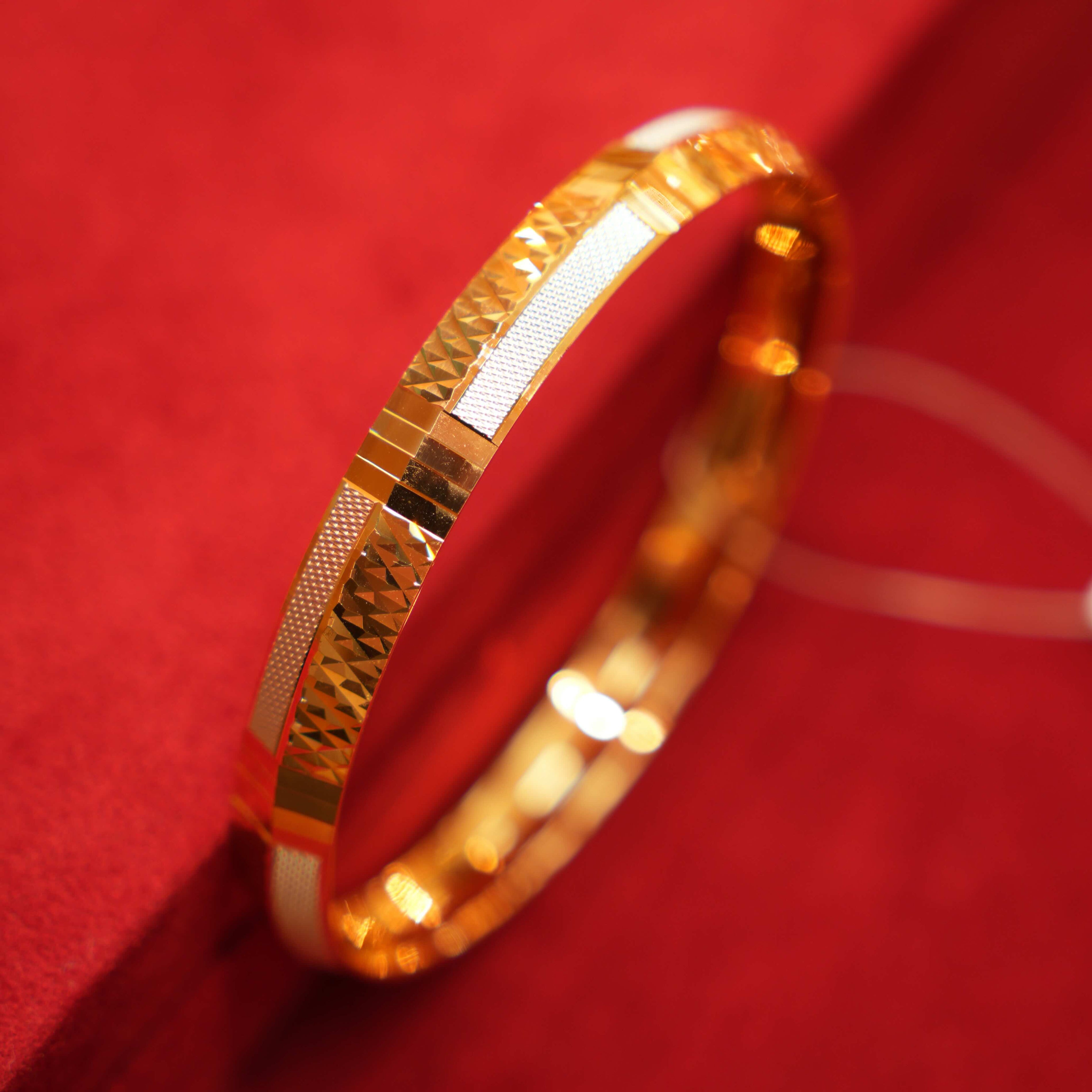 22K Gold Designer Two-tone Men's Kara