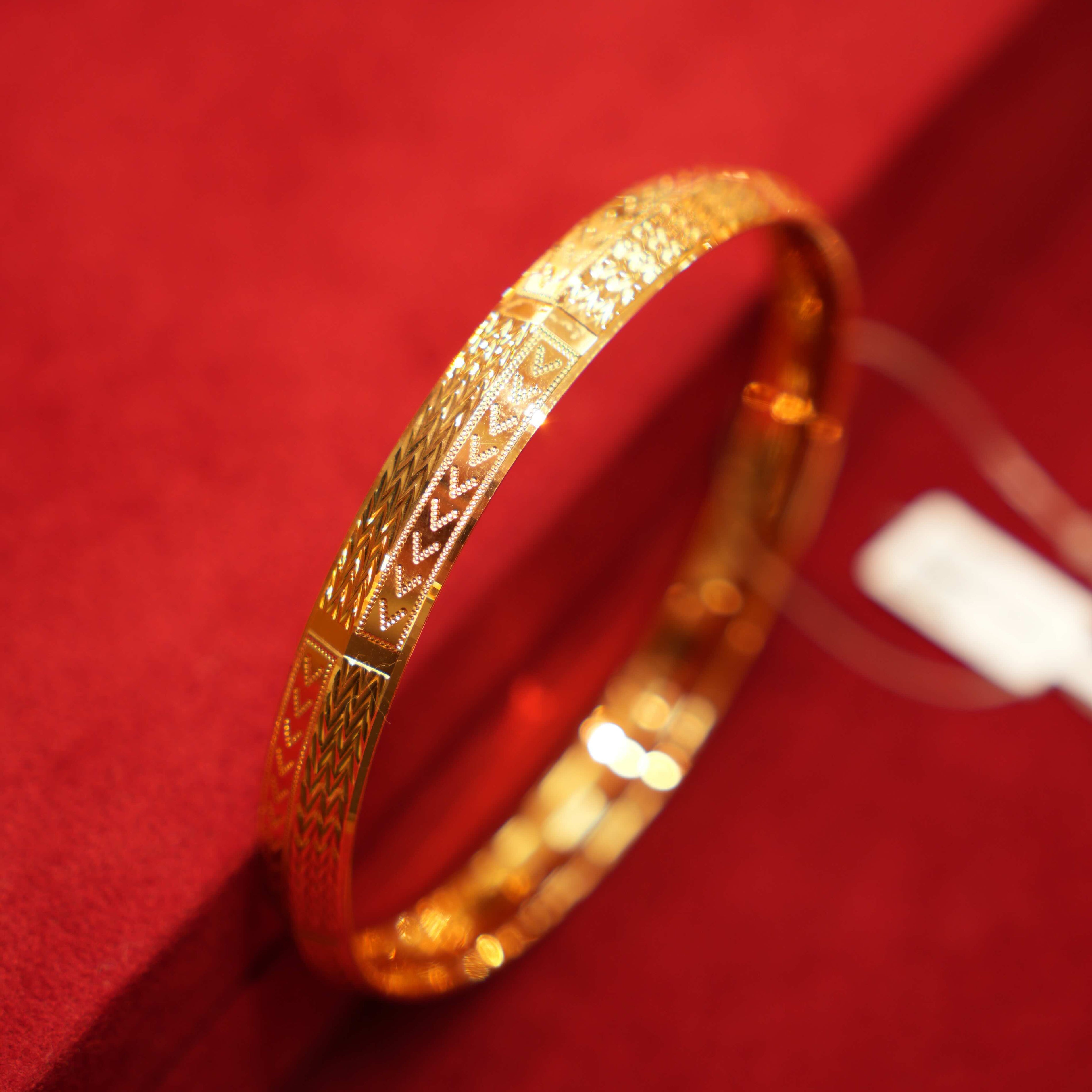 22K Gold Designer Sikhi Men's Kara