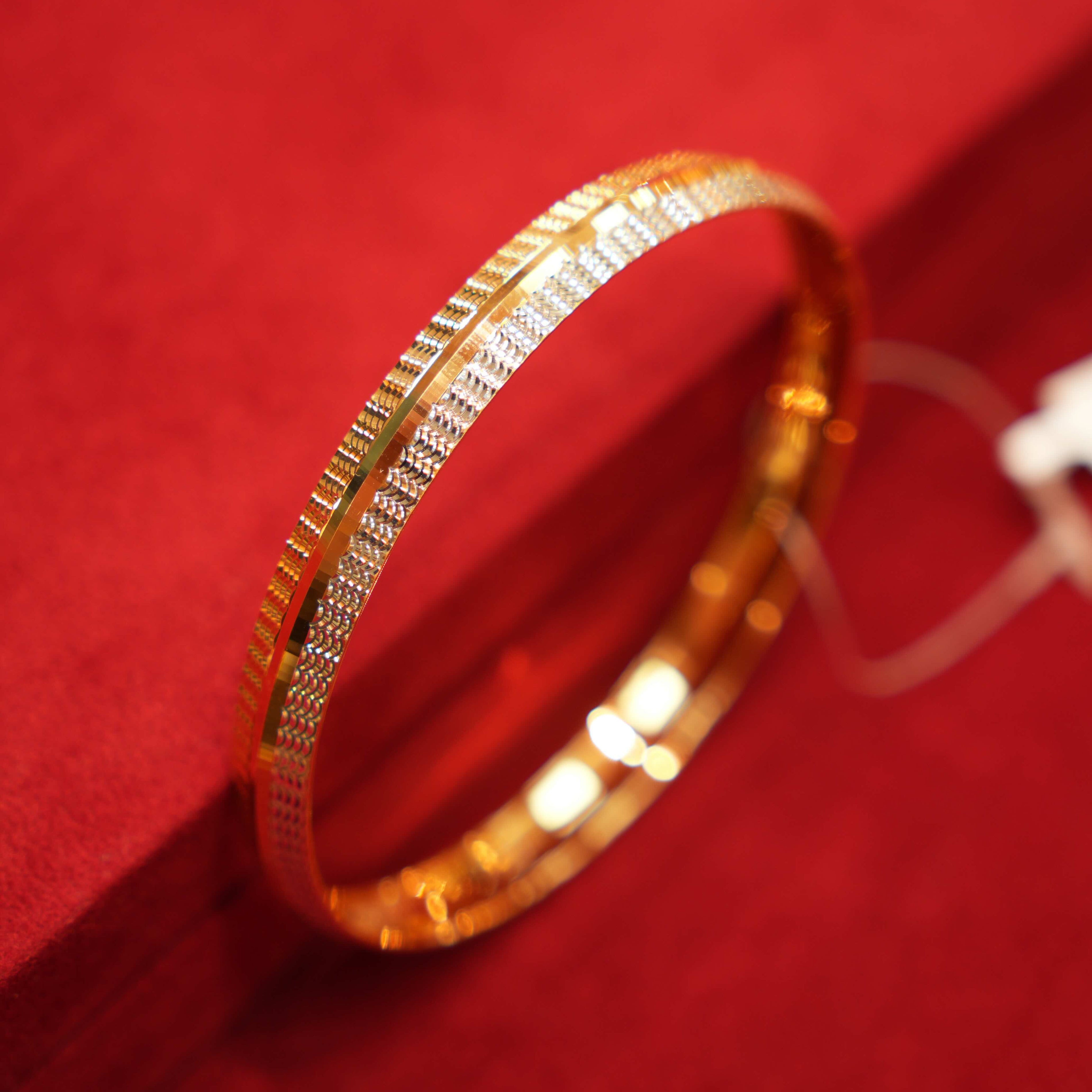 22K Gold Lightweight Designer Two-tone Men's Kara