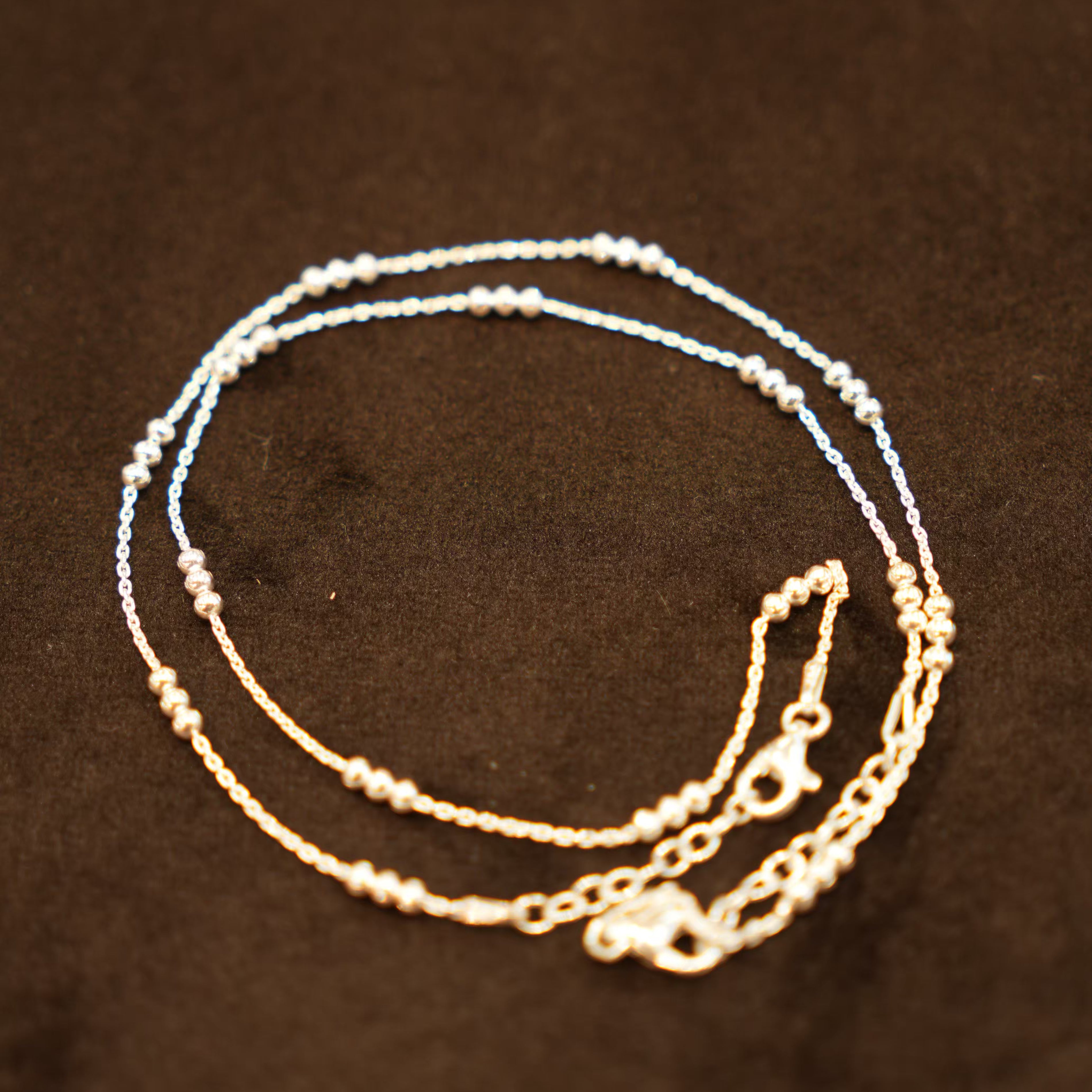925 Silver Designer Bead Anklets