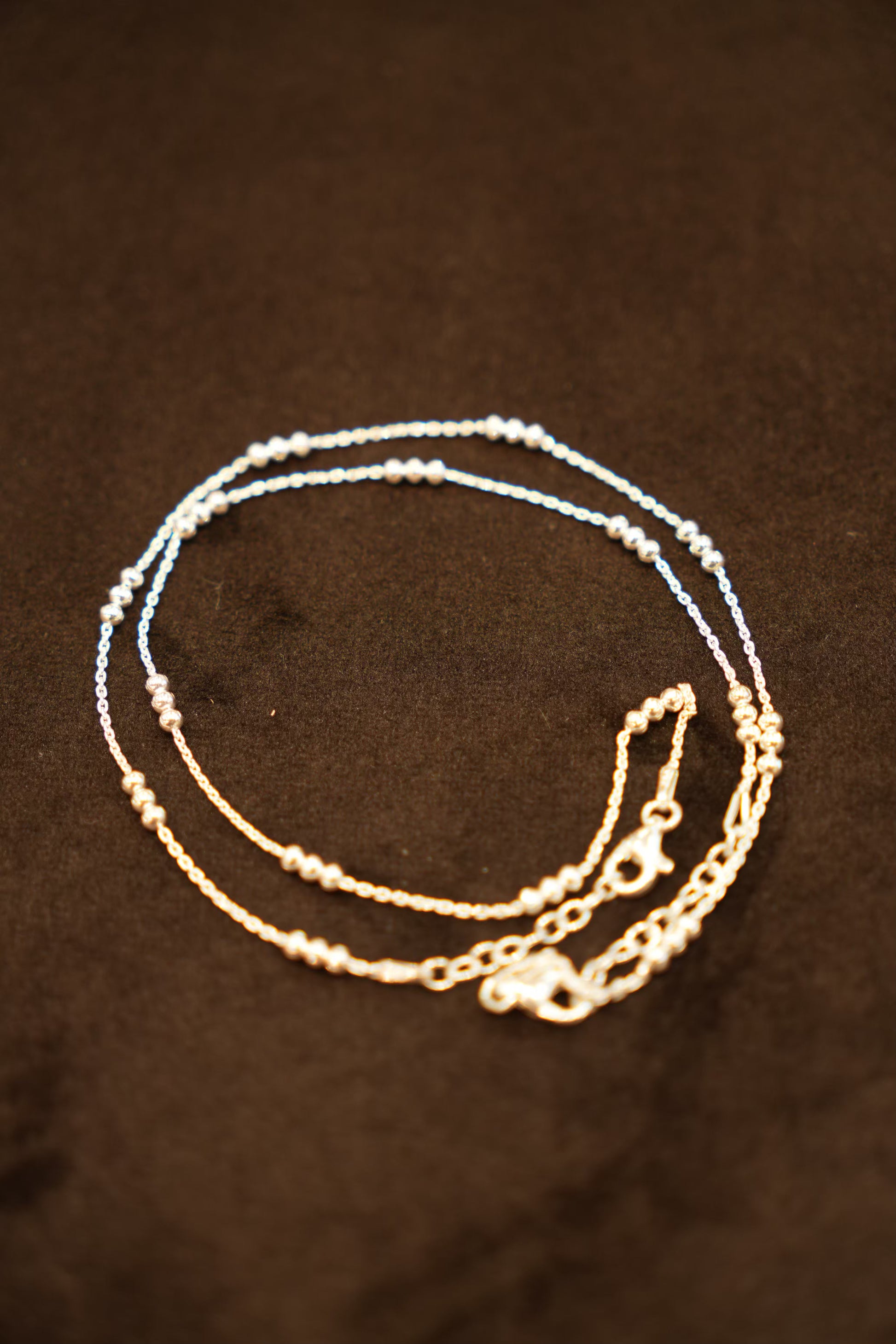 925 Silver Designer Bead Anklets