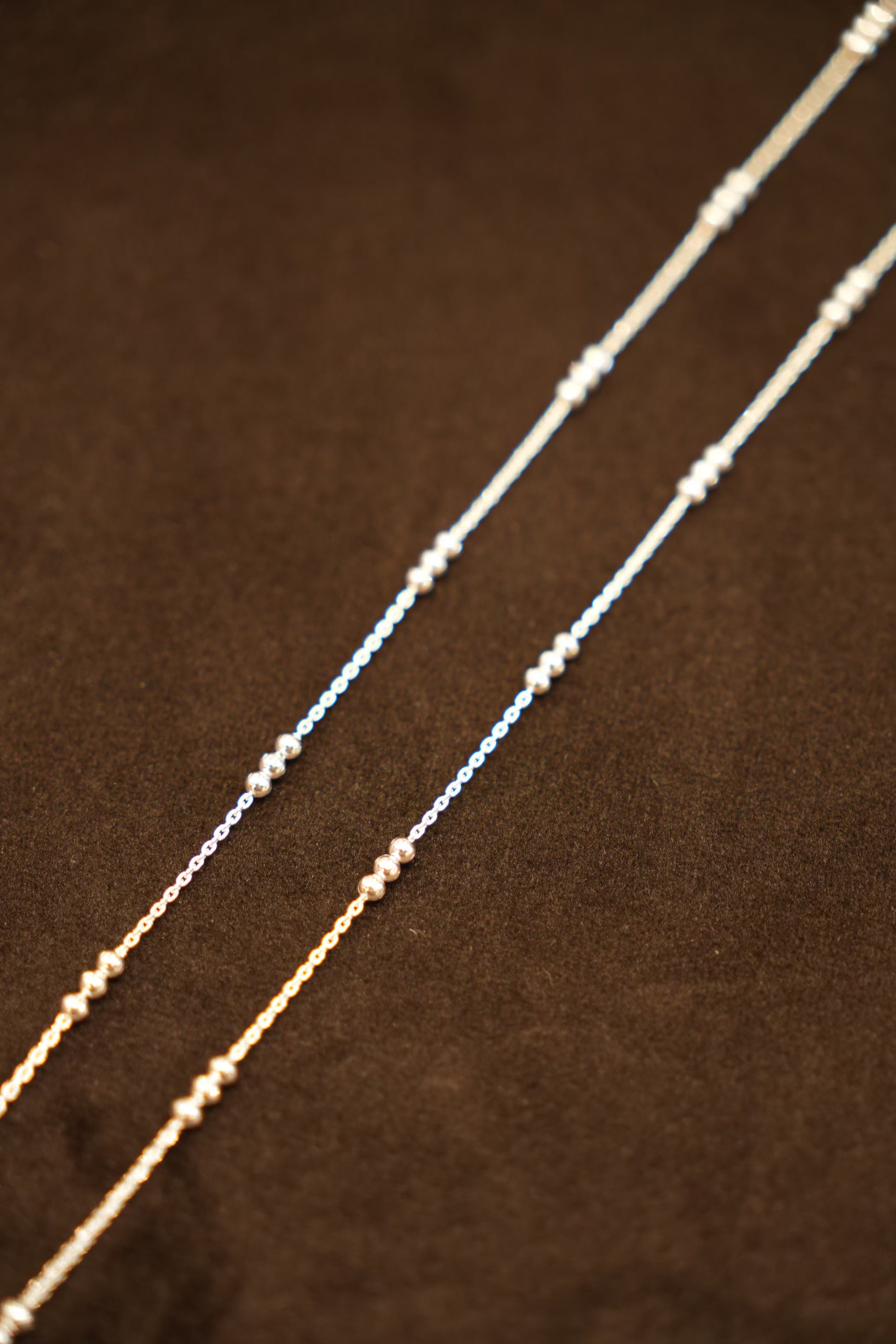 925 Silver Designer Bead Anklets