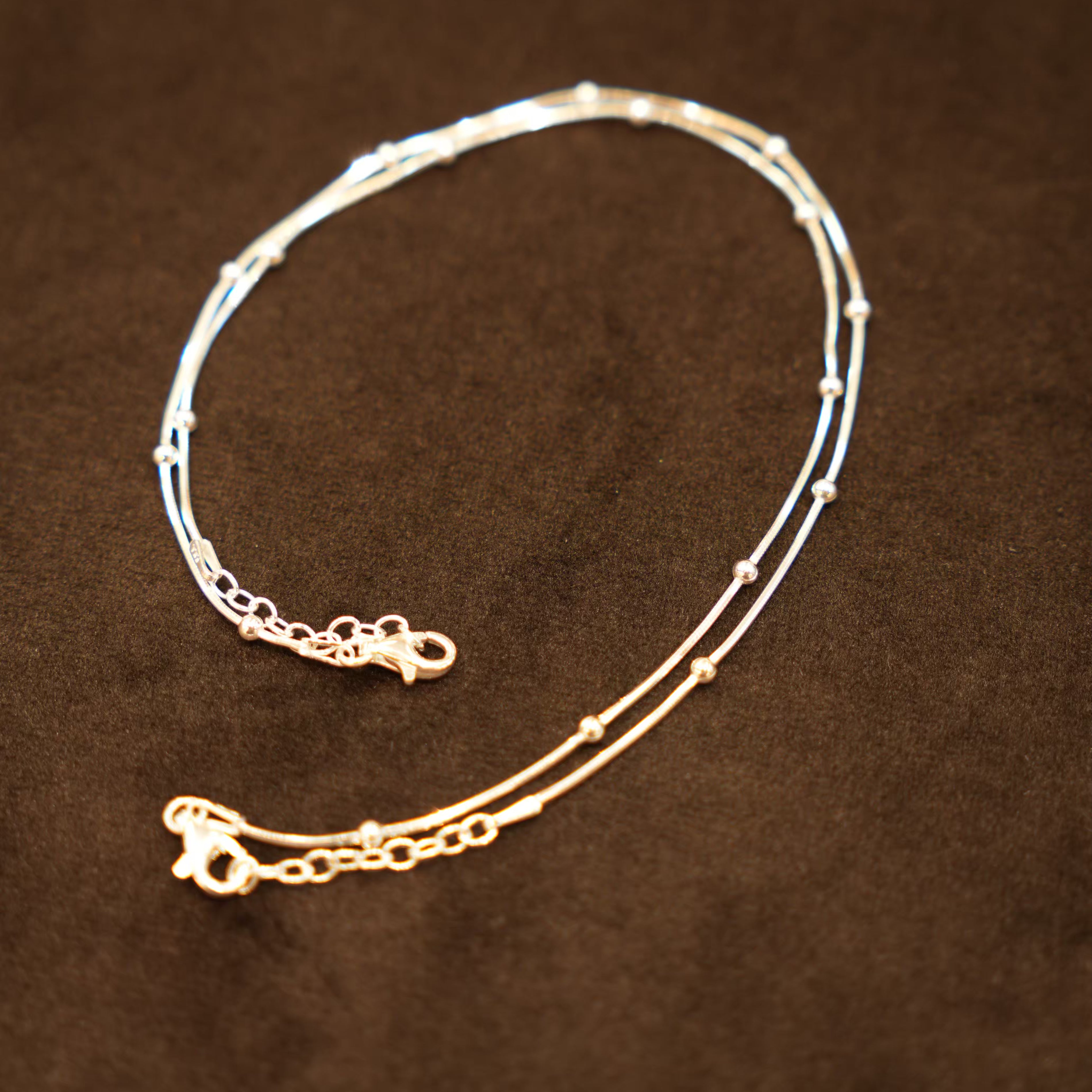 925 Silver Designer Ladies Bead Anklets