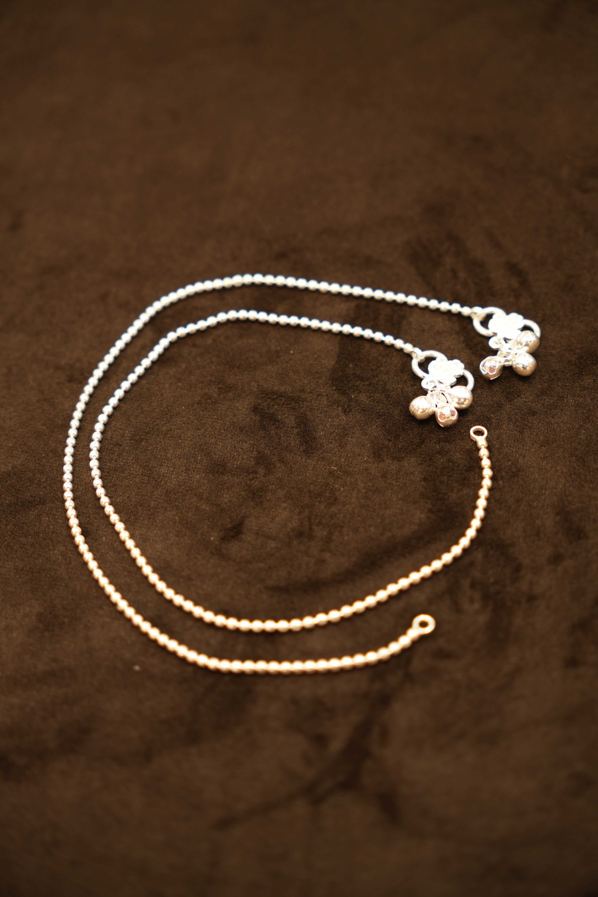 925 Silver Designer Beaded Anklets