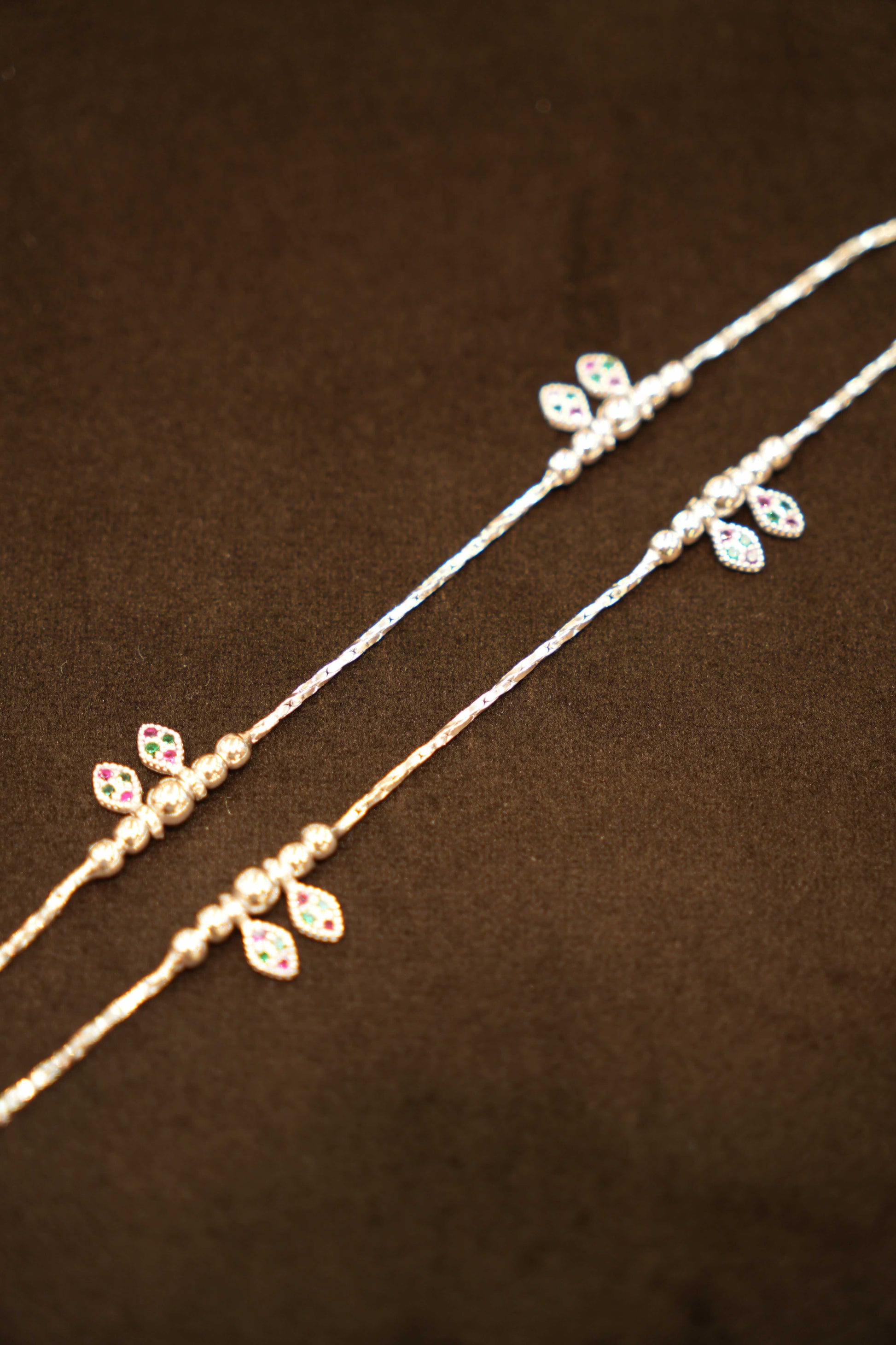 925 Silver Designer Droplet Anklets