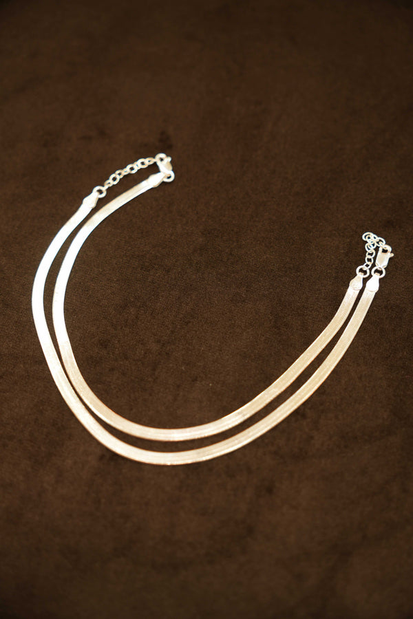 925 Silver Designer Flat Snake Anklets
