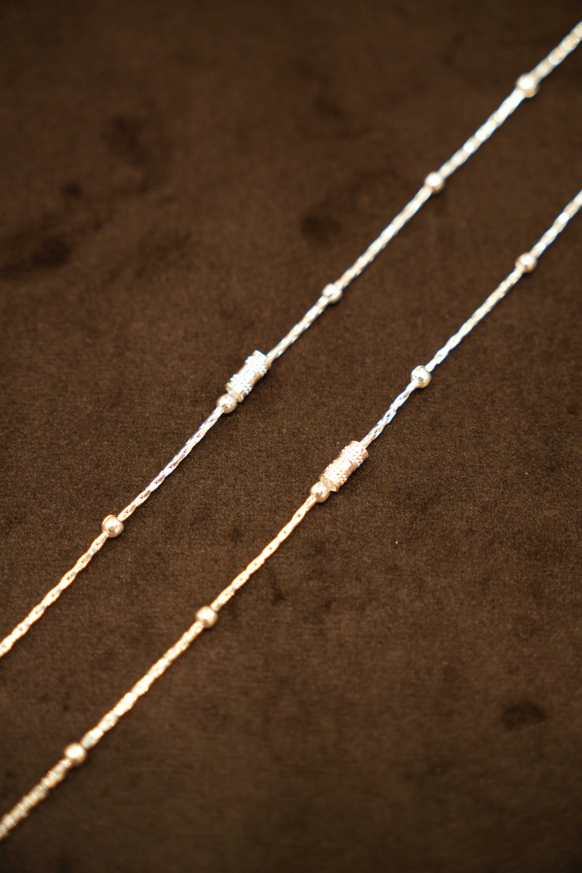 925 Silver Designer Twist Bead Anklets