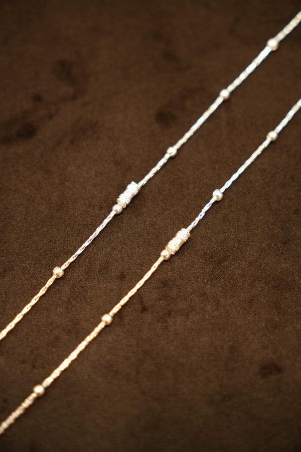 925 Silver Designer Twist Bead Anklets